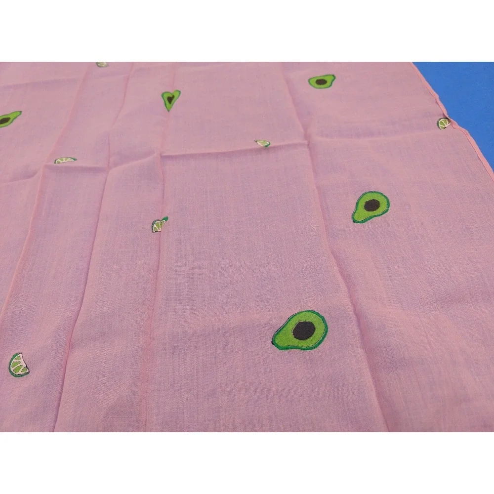 J Crew Pink Avocado Scarf Wrap 100% Cotton J0794